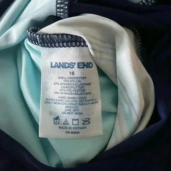 Lands End Size 16 Zip Front One Piece Swimsuit EUC- like new - Picture 9 of 9